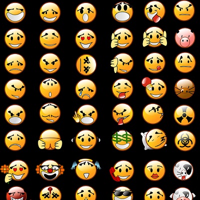 貼圖跟笑面譜的英文怎麼說?